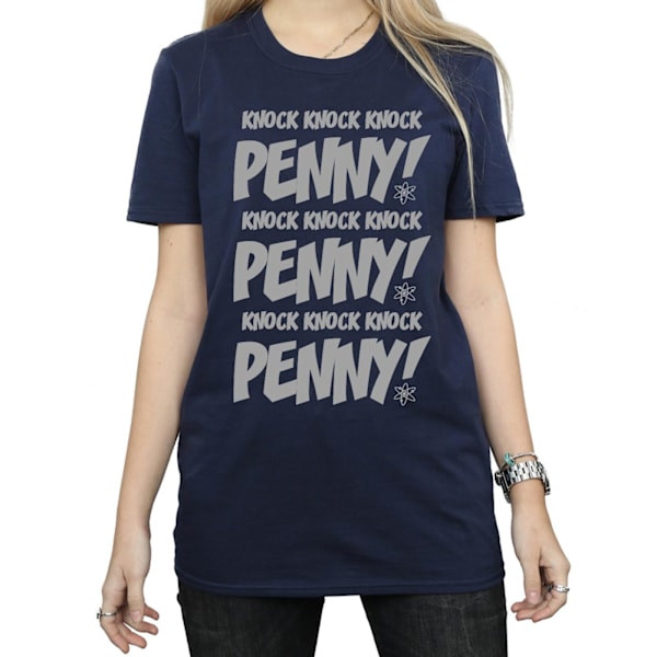 The Big Bang Theory Dam/Damer Knock Knock Penny Bomull Pojkvän Navy Blue M