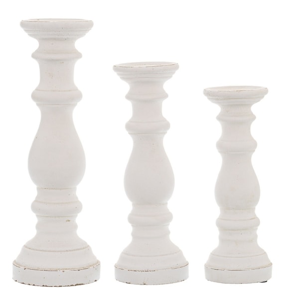 Hill Interiors Pelarformad Ljusstake 45cm x 16cm x 16cm Vit White 45cm x 16cm x 16cm