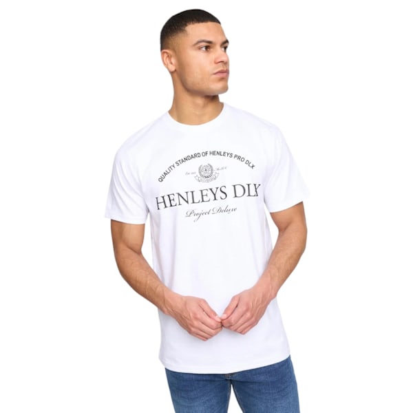 Henleys Herr Henclose Bomulls T-shirt S Vit White S