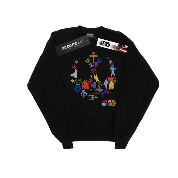 Star Wars Dam/Kvinnor Silhouette Collage Sweatshirt M Vit White M