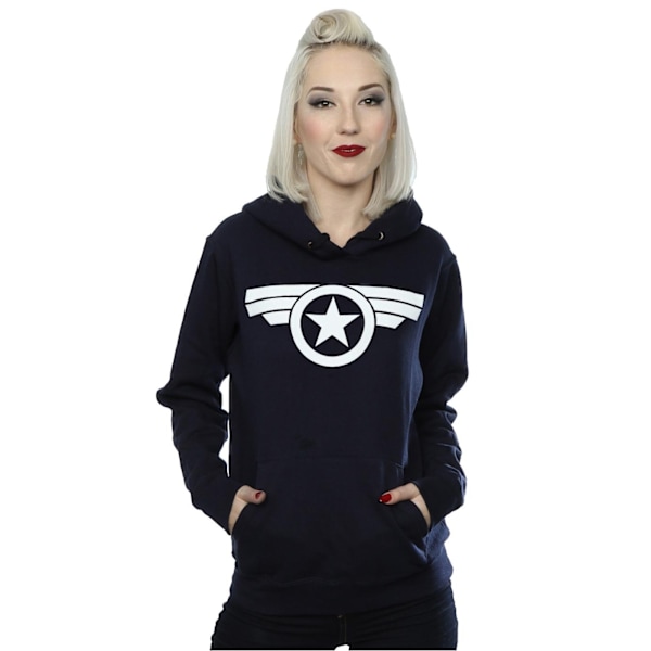 Marvel Dam/Kvinnor Captain America Super Soldier Hoodie S Nav Navy Blue S