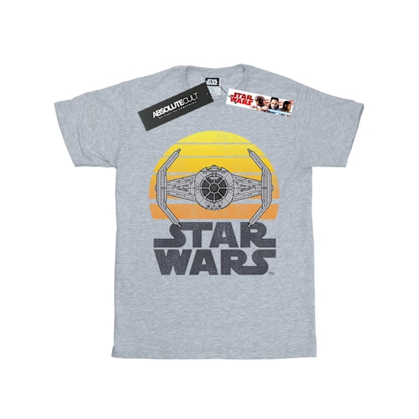 Star Wars T-shirt för män med TIE Fighter i solnedgång, S, sportgrå Sports Grey S