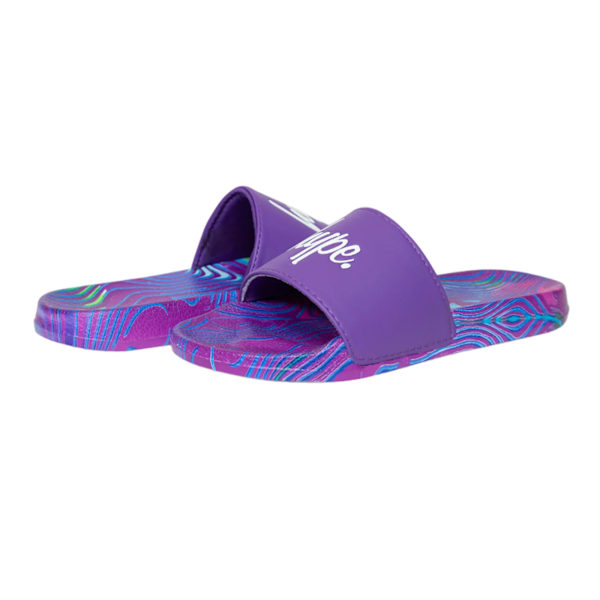 Hype Baby Girls Crazy Wave Script Sliders 4 UK Lila Purple 4 UK