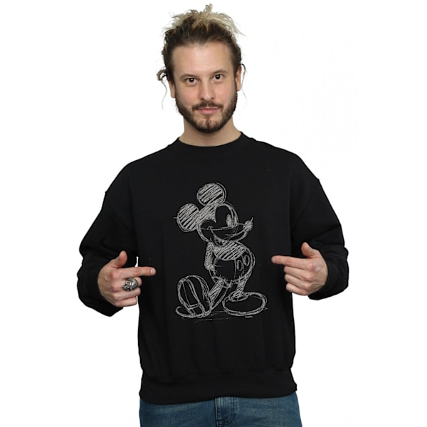 Disney Herr Mickey Mouse Sketch Kick Sweatshirt M Svart Black M