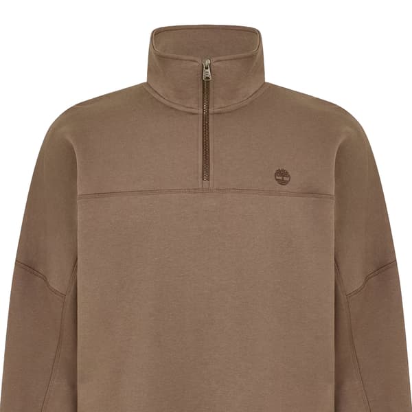 Timberland Herr Broderad Logotyp Quarter Zip Tröja M Choco Chocolate Chip M