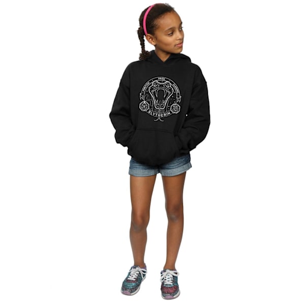 Harry Potter Flickor Slytherin Seal Hoodie 7-8 År Svart Black 7-8 Years