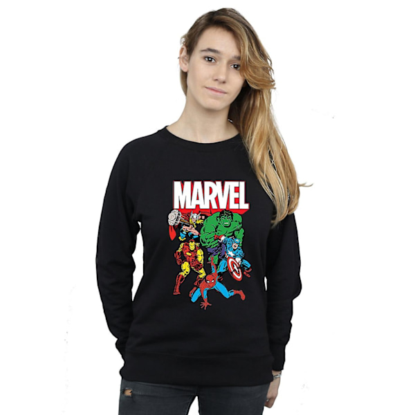 Marvel Comics Dam/Dam Gruppbild Sweatshirt M Svart Black M