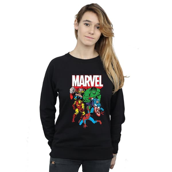 Marvel Comics Dam/Kvinnor Gruppbild Sweatshirt L Svart Black L
