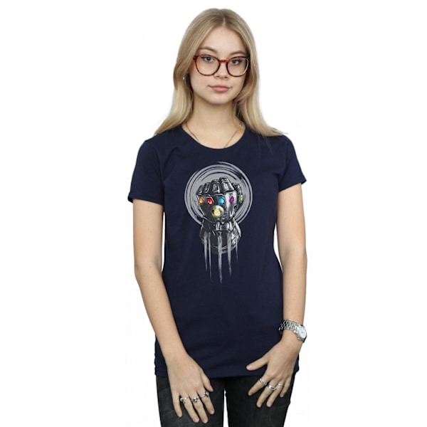 Marvel Womens/Ladies Avengers Infinity War Power Fist Bomull T-shirt Navy Blue XXL