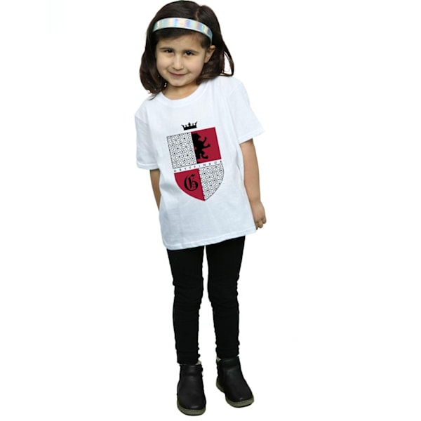 Harry Potter T-shirt för flickor med Gryffindors emblem i bomull, 5-6 år, vit White 5-6 Years