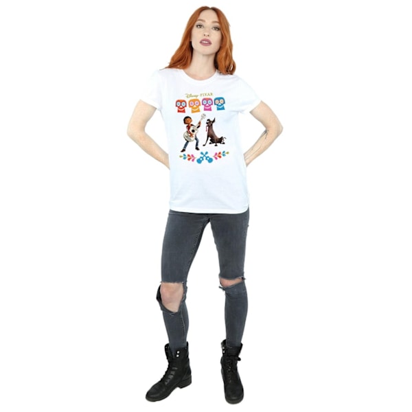 Disney Dam/Kvinnor Coco Miguel Logo Bomull Boyfriend T-Shirt White 3XL