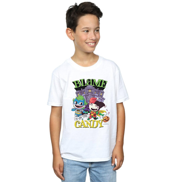 DC Comics Boys Super Friends Blame It On The Candy T-Shirt 12-1 White 12-13 Years