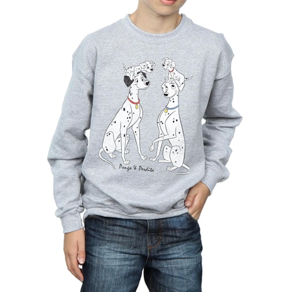 Disney Boys 101 Dalmatiner Klassisk Pongo Och Perdita Sweatshirt Sports Grey 7-8 Years