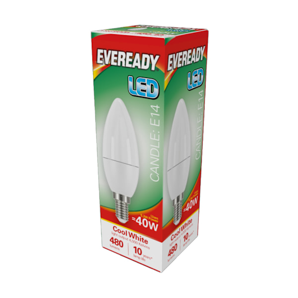 Eveready E14 LED-ljuskälla, en storlek, kall vit Cool White One Size