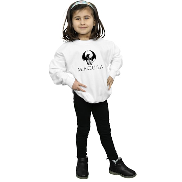 Fantastiska vidunder Girls MACUSA Logo Sweatshirt 9-11 år Vit White 9-11 Years