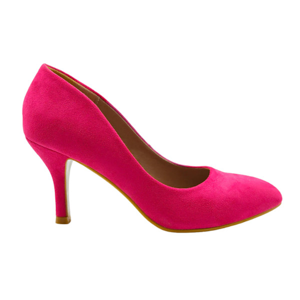 Where's That From Dam/Dam Suede Pointed Mid High Heel Cou Fuchsia 7 UK