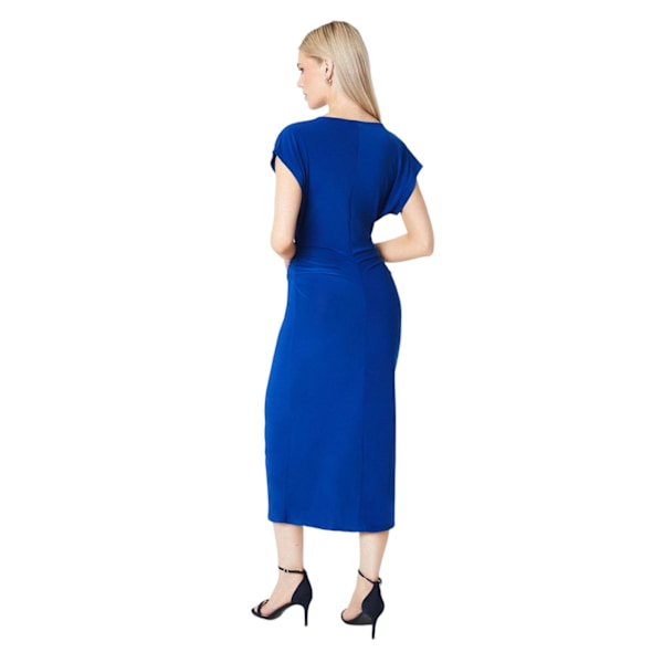 Principles Dam/Dam Jersey Ruched Side Midi Klänning 14 UK Co Cobalt 14 UK