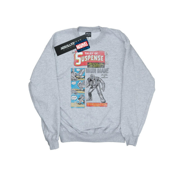 Marvel Boys Iron Man Distressed Tales Of Suspense Sweatshirt 9- Sports Grey 9-11 Years