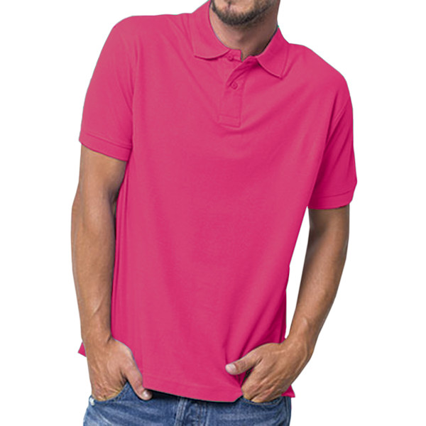 Russell Herr Poloskjorta i 100 % bomull, kort ärm, 2XL, fuchsia Fuchsia 2XL