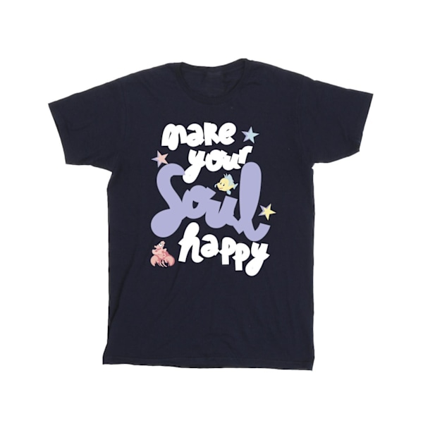 Disney Girls The Little Mermaid Happy Bomull T-shirt 9-11 år Navy Blue 9-11 Years