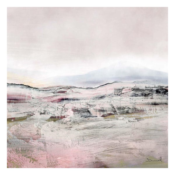Dan Hobday Distant Land Canvas Print 40cm x 40cm Grå/Rosa Grey/Pink 40cm x 40cm