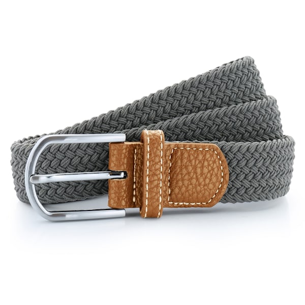 Asquith & Fox Herr Woven Braid Stretch Bälte En Storlek Slate Slate One Size
