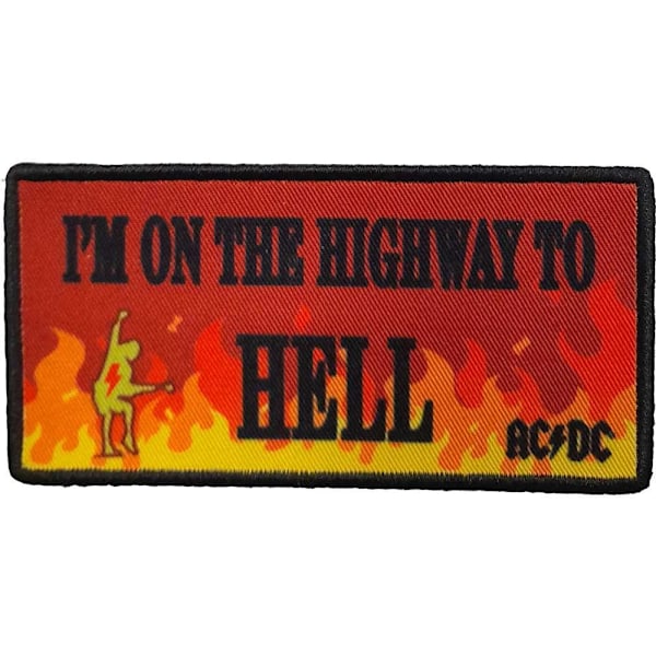 AC/DC Highway To Hell Flames Patch One Size Röd/Svart/Gul Red/Black/Yellow One Size