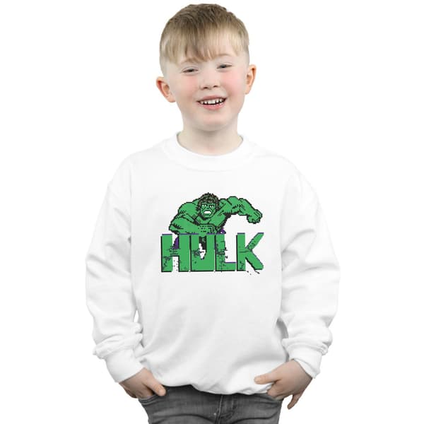 Marvel Pojkar Hulk Pixelated Tröja 5-6 År Vit White 5-6 Years