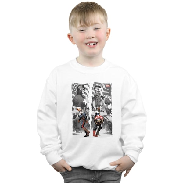 Marvel Boys Falcon And Captain America Split Sweatshirt 12-13 år White 12-13 Years