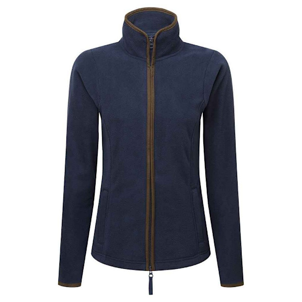 Premier Dam/Dam Artisan Kontrast Trim Fleece Jacka XXL N Navy/Brown XXL