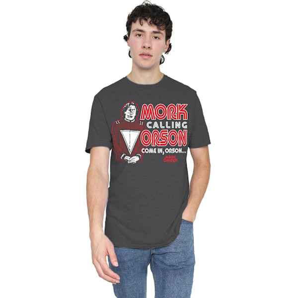 Mork And Mindy Unisex Vuxen Mork Anropar Orson T-Shirt S Gråmelerad Charcoal S