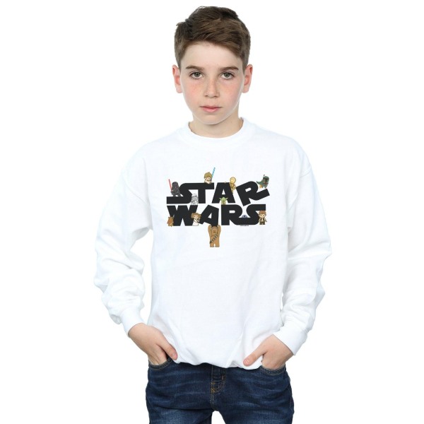 Star Wars Boys Kiddie Logo Sweatshirt 12-13 år Vit White 12-13 Years