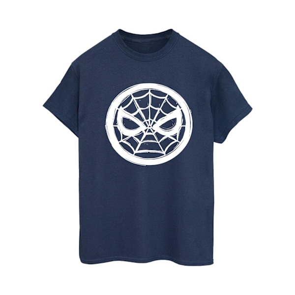 Marvel Dam/Kvinnor Spider-Man Bröstlogotyp Bomull Boyfriend T-Shirt L Marinblå Navy Blue L