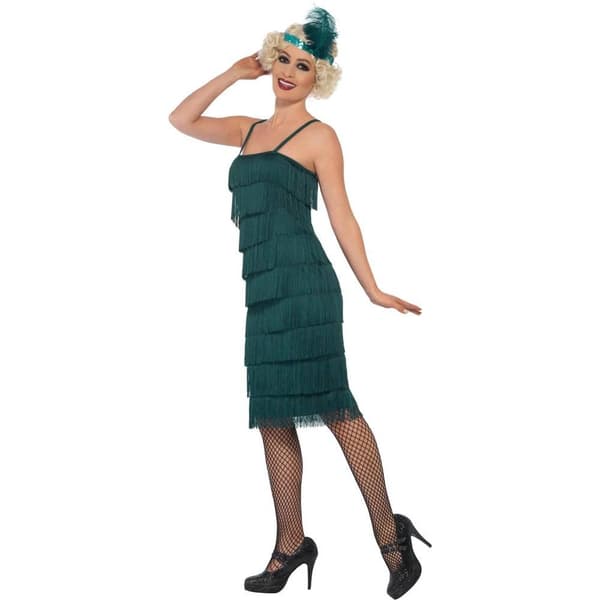Smiffys Dam/Dam Flapper Kostymset L Grön Green L