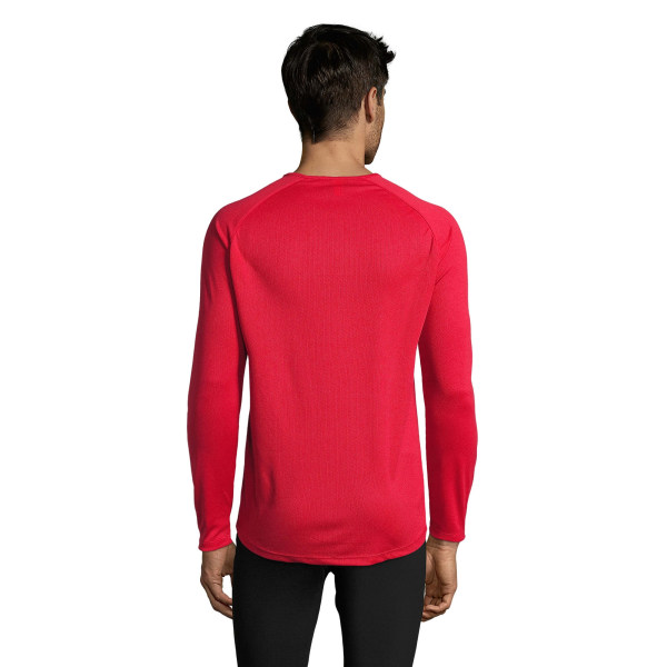 SOLS Herr Sportig långärmad Performance T-shirt XXL Röd Red XXL