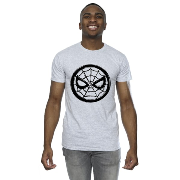 Marvel Herr Spider-Man Bröstlogotyp T-shirt M Sports Grey Sports Grey M