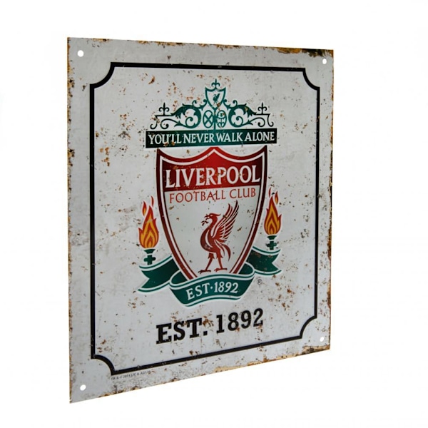 Liverpool FC Retro Logo Skylt En Storlek Off-White Off-White One Size