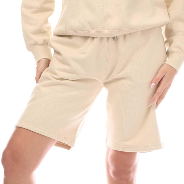Off White Dam/Dam Diagonal Sweat Shorts 10 UK Beige Beige 10 UK