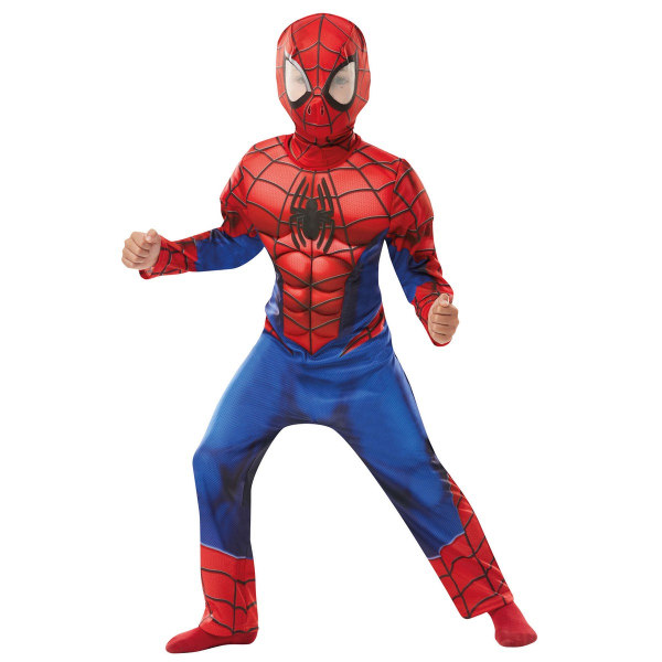 Spider-Man Boys Deluxe Muscles Costume S Röd/Blå Red/Blue S