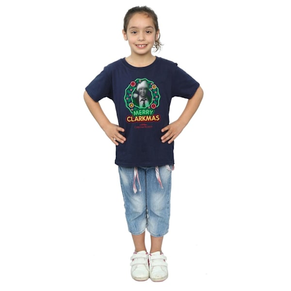 National Lampoon's Christmas Vacation Girls Greyscale Clarkmas Navy Blue 5-6 Years