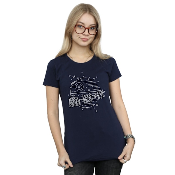 Star Wars Dam/Kvinnor Dödsstjärnan Sleigh Bomull T-shirt M Marinblå Navy Blue M
