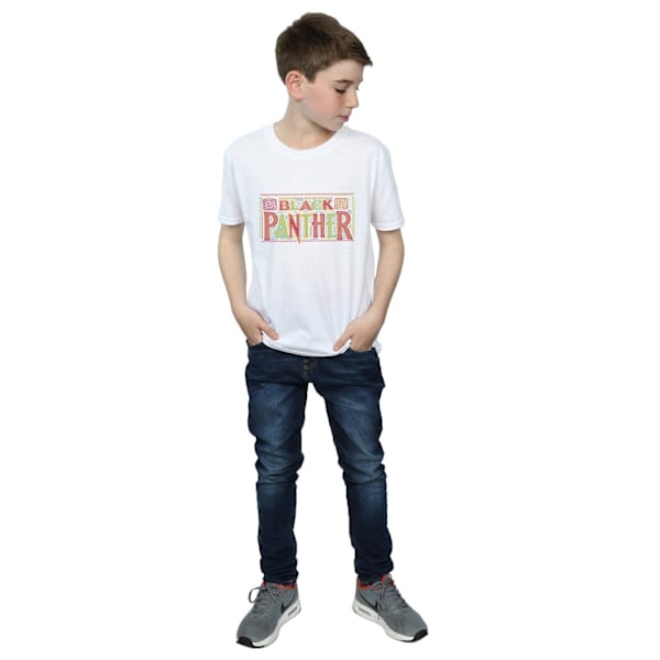 Marvel Boys Black Panther Tribal Logo T-Shirt 9-11 År Vit White 9-11 Years