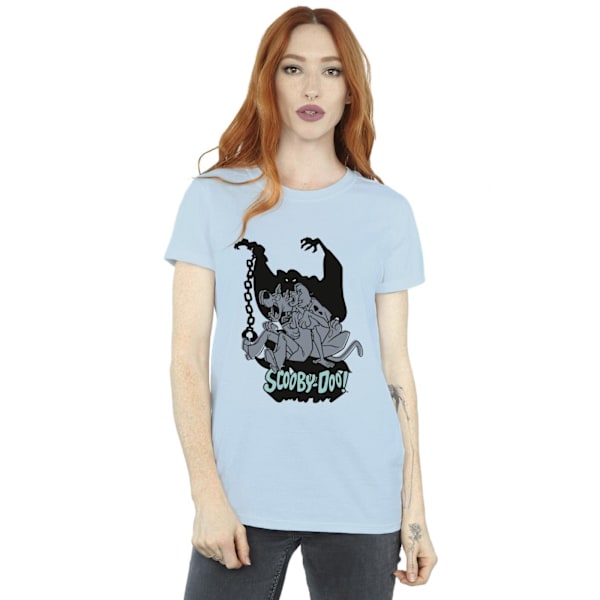 Scooby Doo Dam/Damer Rädd Hopp Bomull Pojkvän T-shirt X Baby Blue XL