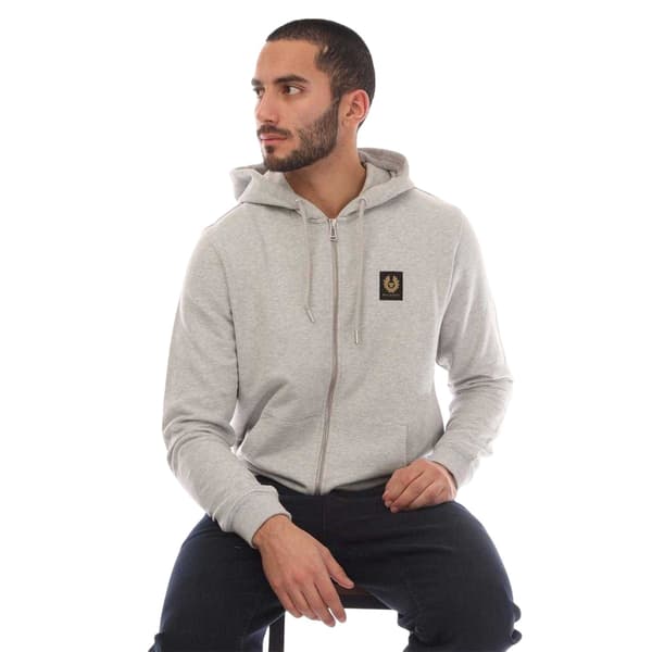Belstaff Herr Full Zip Hoodie S Silver Silver S