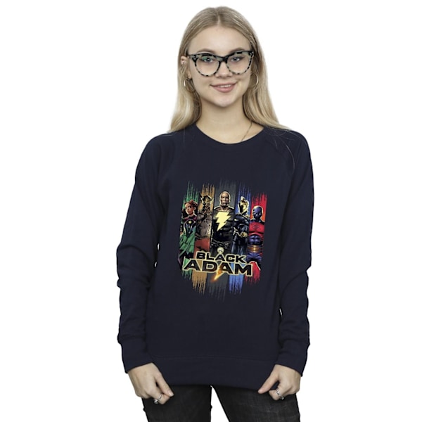 DC Comics Dam/Kvinnor Black Adam JSA Komplett Grupp Sweatshirt Navy Blue L