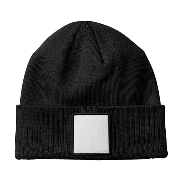 Beechfield Patch Appliqué Beanie, One Size, Svart/Vit Black/White One Size