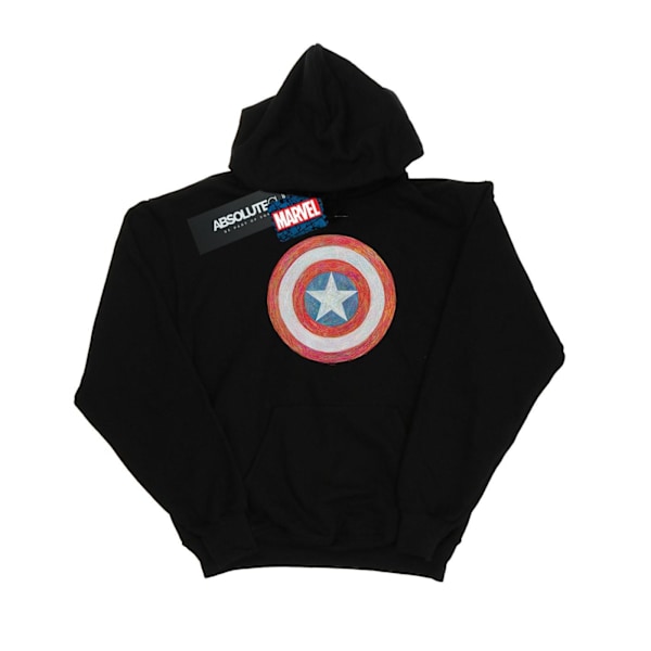 Marvel Herr Captain America Sketched Shield Hoodie 3XL Svart Black 3XL