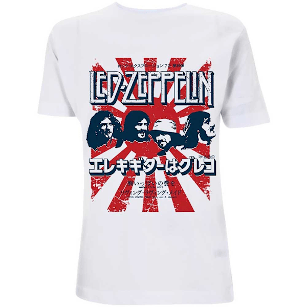 Led Zeppelin Unisex Vuxen Japansk Burst Bomull T-shirt M Vit White M