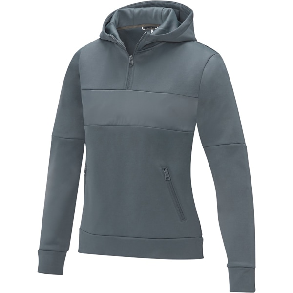 Elevate Life Dam/Damer Anorak Huvtröja Halv Blixtlås Sweatshirt XL Steel Grey XL