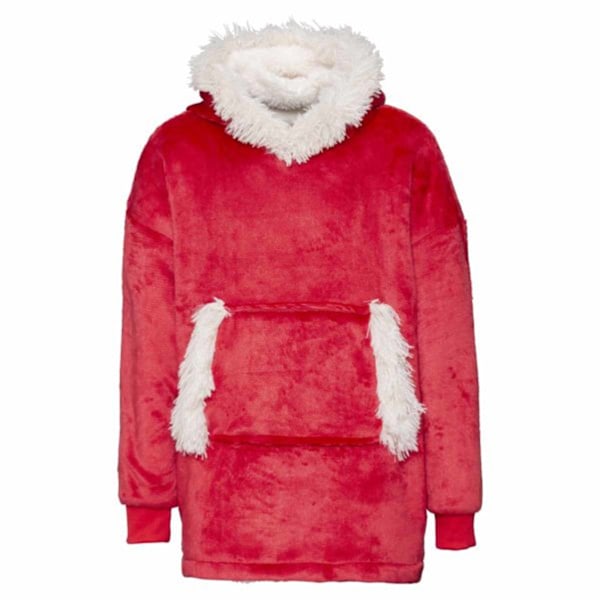 Ribbon Barn/Barn Sherpa Vändbar Oversize Hoodie En Storlek Julröd Christmas Red One Size